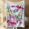 Sanrio 40th Anniversary Flannel Blanket Soft Warm Plush Throw For Couch Bed Cover Camp Lightweight Summer Nap Blanket Fan Gift