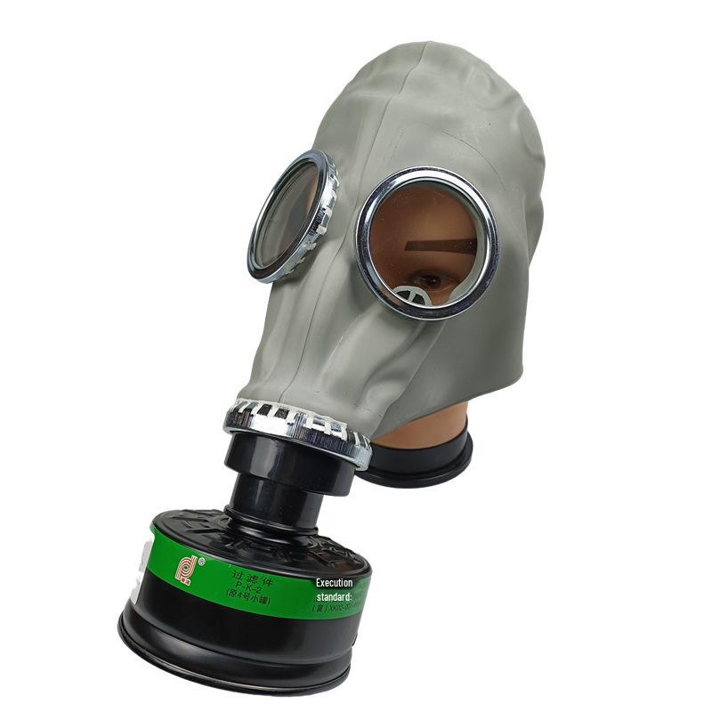 Full Face Rubber Skull Gas Mask for Paint, Formaldehyde, Ammonia, H2S & Smoke Protection