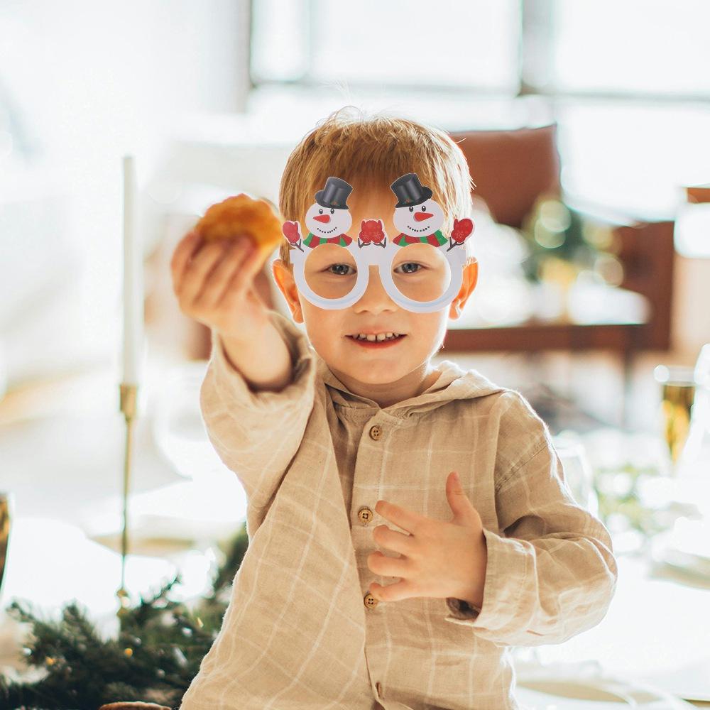 9pcs/set Santa Claus/Snowman/Christmas Tree Snowflake Elk Glasses Merry Christmas Glasses  Christmas