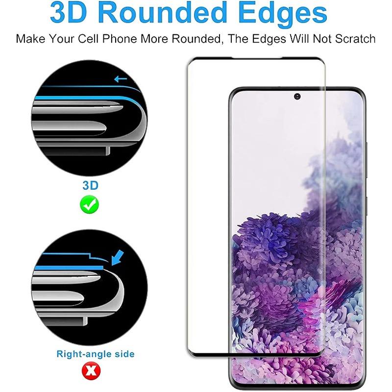 9H Tempered Glass Film For Samsung Galaxy S20 + 4Pcs HD Curved Four Sides Glue Screen Protector Glass