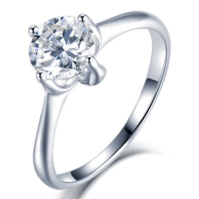 Bague Moissanite en argent Sterling 925 véritable, diamant taille brillant, Test réussi, bagues Moissanite pour femmes, bijoux de mariage, cadeau de mariée