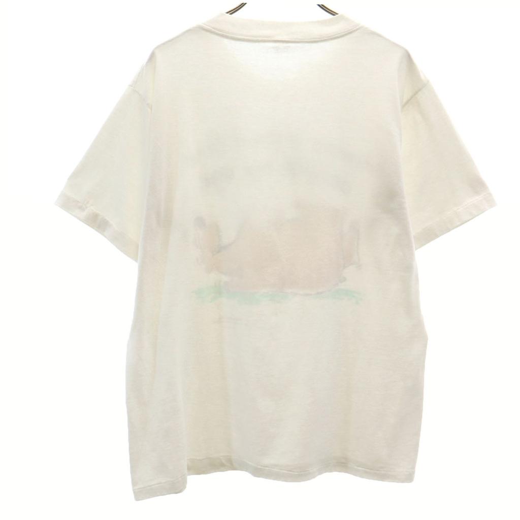 SHOEBOX GREETINGS 90s Made in USA Old Animal Illustrations Short sleeve T-shirt Men's Used