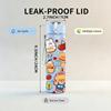 1PC Multi Character Bear Collage Print 750ml Color Plastic Sports Water Bottle Leakproof Flip Straw Lid Suitable for Sports Office Home Use