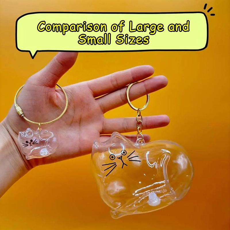 Cat Hair Collection Pendant Oversized Transparent Hair Storage Box Pet Commemorative Collection Bag Keychain Luggage Accessories