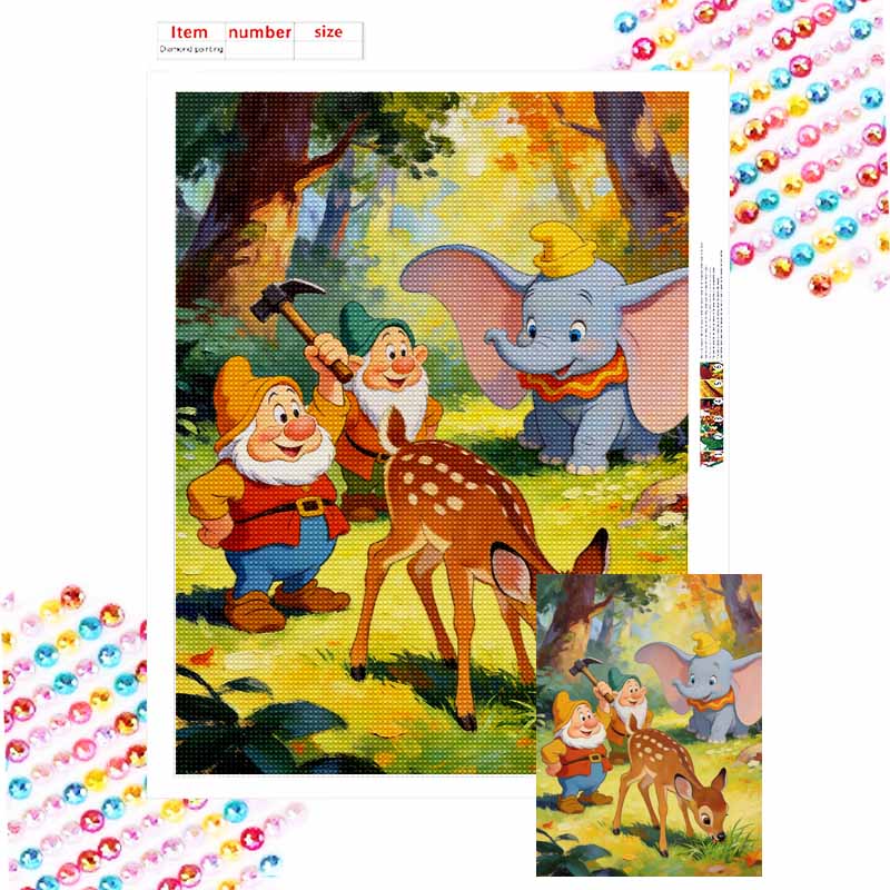 Disney Dumbo Bambi Seven Dwarfs Diamond Painting Art Kit Mosaic Handmade Diy Gift Home Decor