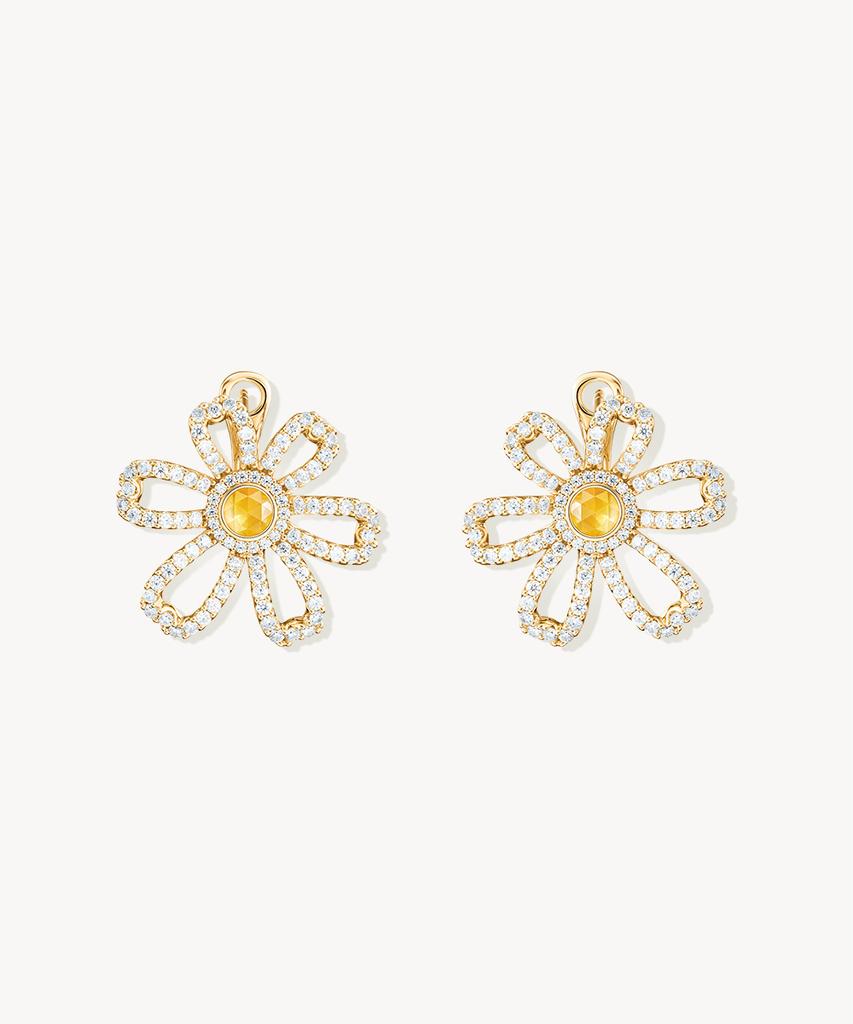 Lola Rose Daisy Citrine Gemstone Cubic Earrings For Women