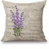 Short Plush Material Pillowcasehome Decor Vintage Lavender Flowers Pillowcase Design Pattern Cushion Cover Suitable For Sofa Bed