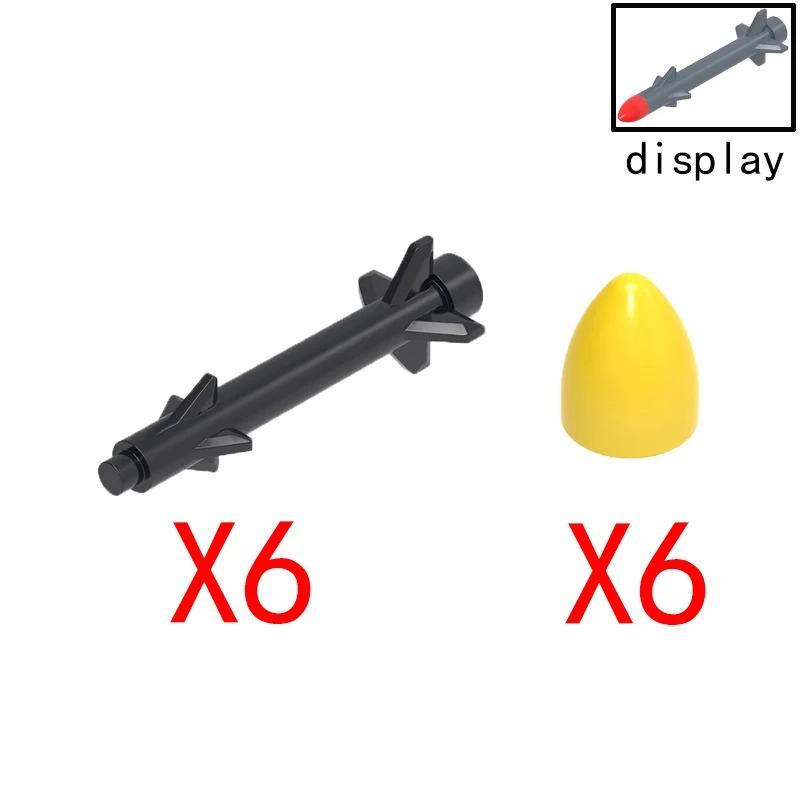 MOC Compatible Military Character Building Blocks Accessories Missile Models Fighter Jet Assembly Children's Toy Mini Brick Gift