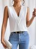 Women's Seasonal Women's T-shirt Women's Solid Color Casual Loose Sleeveless Top Casual Fashion Sleeveless Top