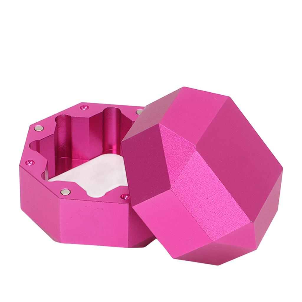 Octagonal Billiard Chalk Storage Box 2 Layer Aluminum Chalk Holder Billiard Accessories for Sports Pink