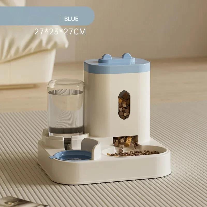 Automatic Feeder Dog Cat Food Bowl With 800ml Water Fountain Large Capacity Pet Food Storage Dispenser Container Pet Accessories
