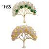 Rhinestone Brooch Pin, Wishing Tree Design Lapel Pin with Sparkling Layered Rhinestones, Hollow Branches Badge for Suits Coats Cheongsam Banquets