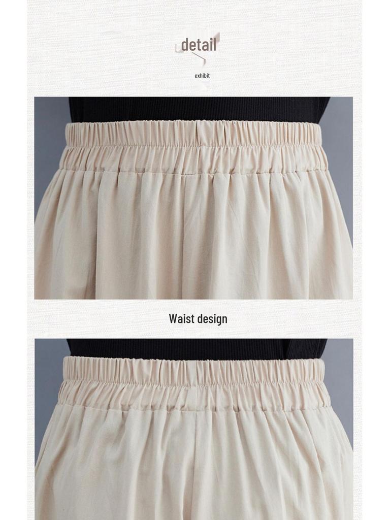 Sommer Übergröße Eis-Seide Weitbein-Hose: Lockerer, Schlankmachender, Unregelmäßiger Swingrock-Stil für Damen