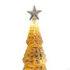 Glass Christmas Tree with Lights Tabletop Xmas Night Light Figurine Ornament for