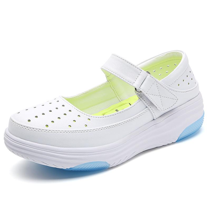 

Новые удобные плоские дышащие туфли медсестры на мягкой подошве противоскользящие и универсальные для женщин 41 синий/белый