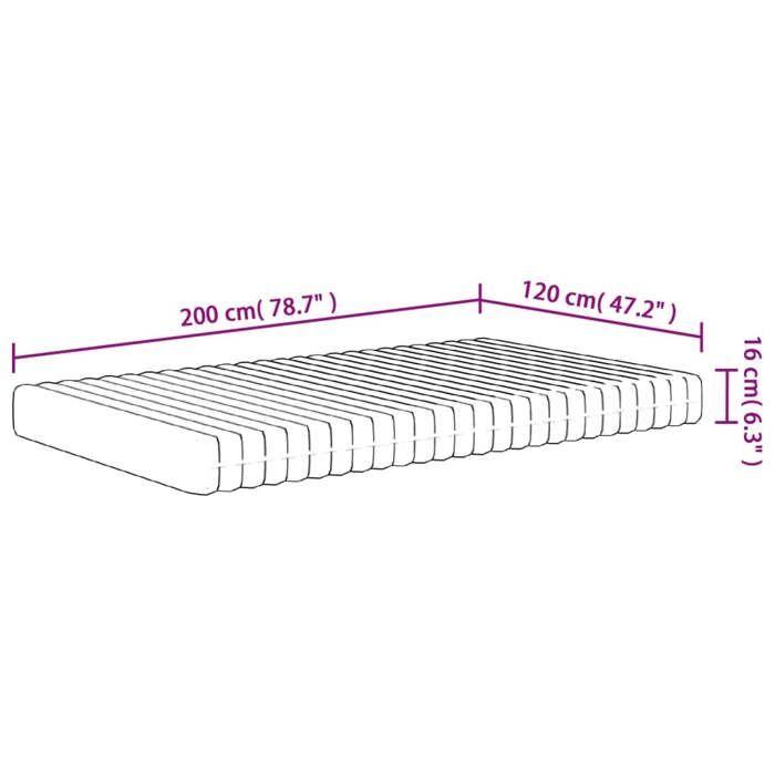 VidaXL Medium-Soft Foam Mattress 120x200 Cm 373047