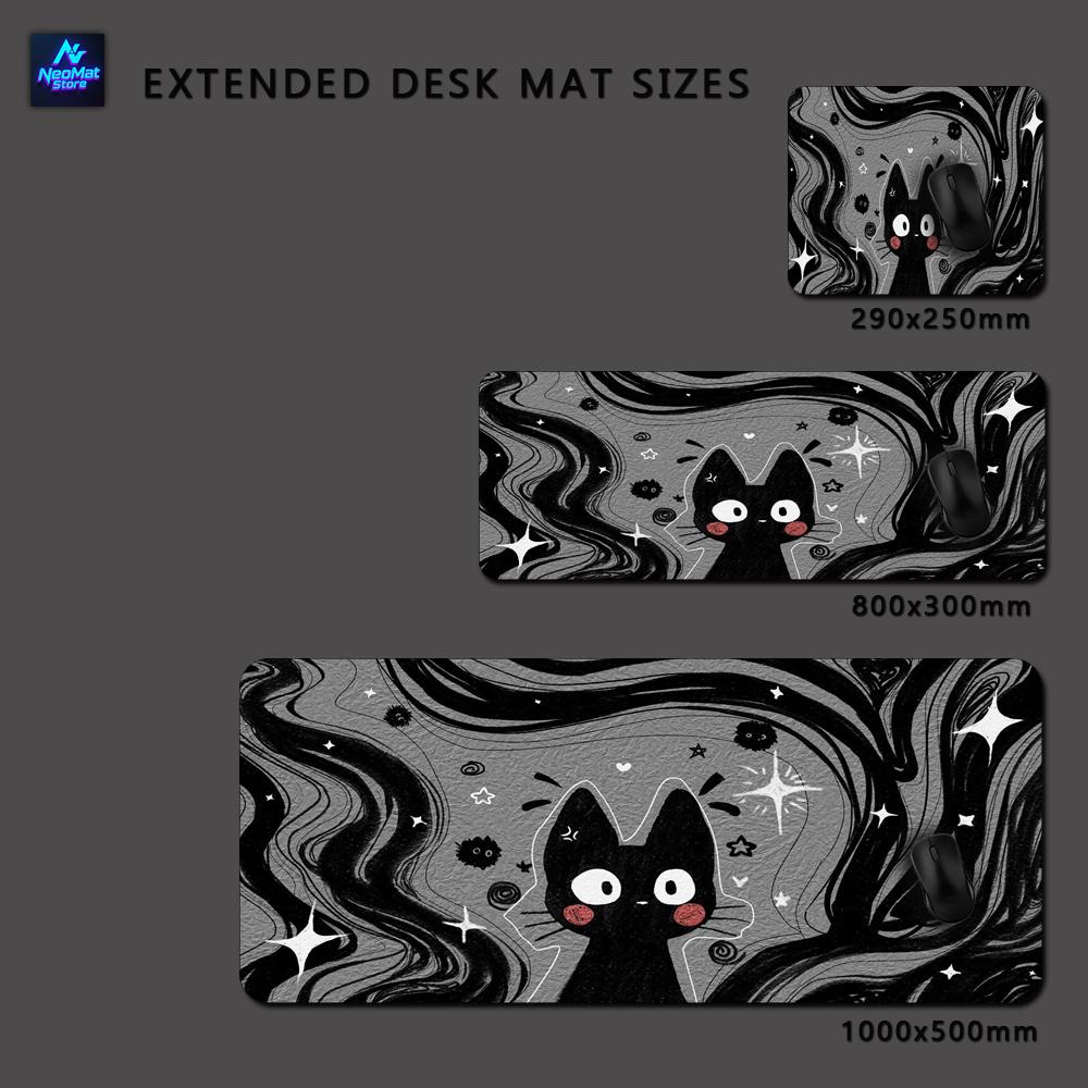 Black Gray Anime Mouse Pad x Office Desk Mat Keyboard Rug Table Carpet Home Accessories Mouse Pads Large Cool Dark Animals