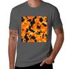 Design Abstract Camouflage Fluid Shapes in Neon Colors T-Shirt Orange Glowing Trippy Luminance Pattern designer clothes2024