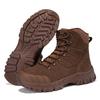 Men's Waterproof High-Top Desert Combat Boots - Wear-Resistant, Anti-Slip, Breathable, Large Size for Autumn/Winter Mountaineering & Hiking.