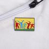Musthave Haring Keith Inspired Yellow Brooch With Playful Cartoon Features For Lovers Art