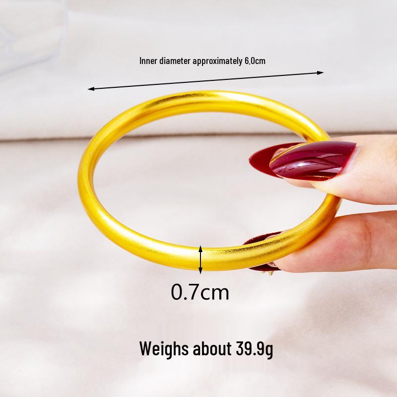 Vintage-inspired Frosted Loach Bangle: National Tide Vietnamese Sand Gold Bracelet with Durable Color Retention