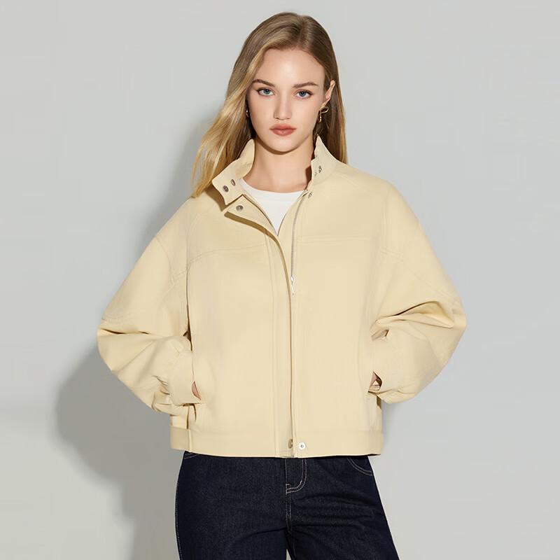 Shetu Women's Loose Fit Stand Collar Short Jacket