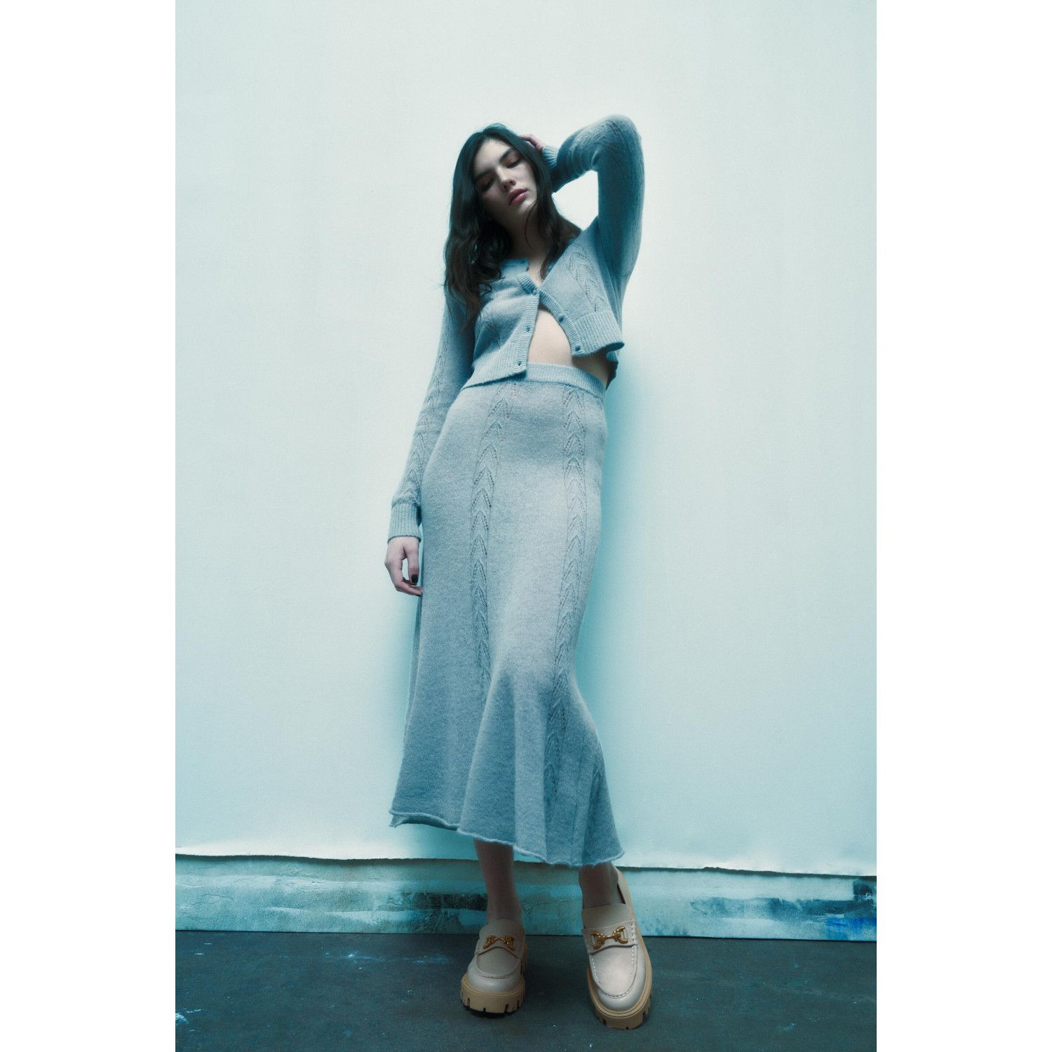 

LEATHER TRACK SOLE LOAFERS WITH BUCKLE