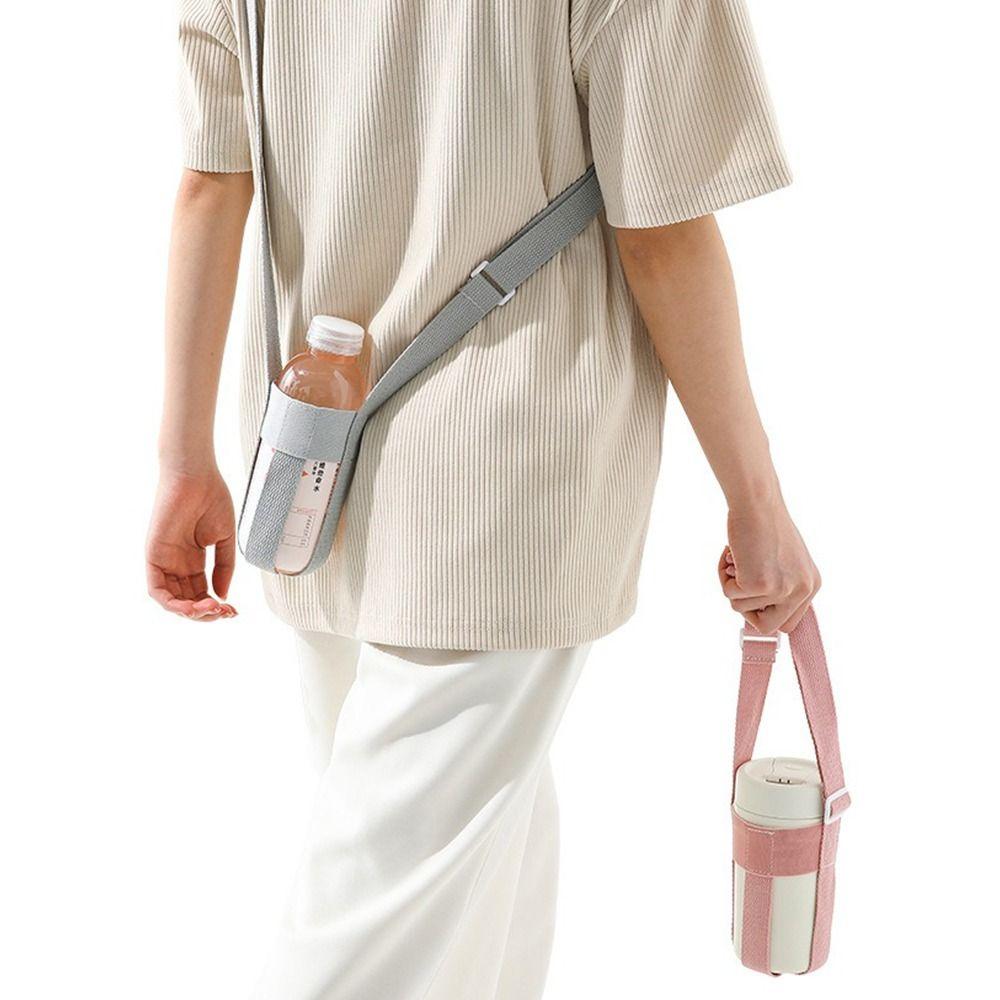 with Adjustable Shoulder Strap Beverage Bag Reusable Water Bottle Bag Portable Cup Sleeve