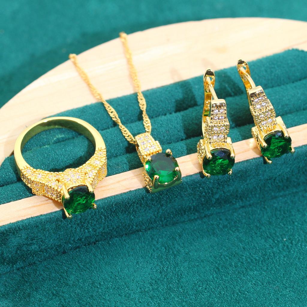 Europe and The United States Exquisite Popular Bride Zircon Necklace Necklace Earrings Wedding Dress