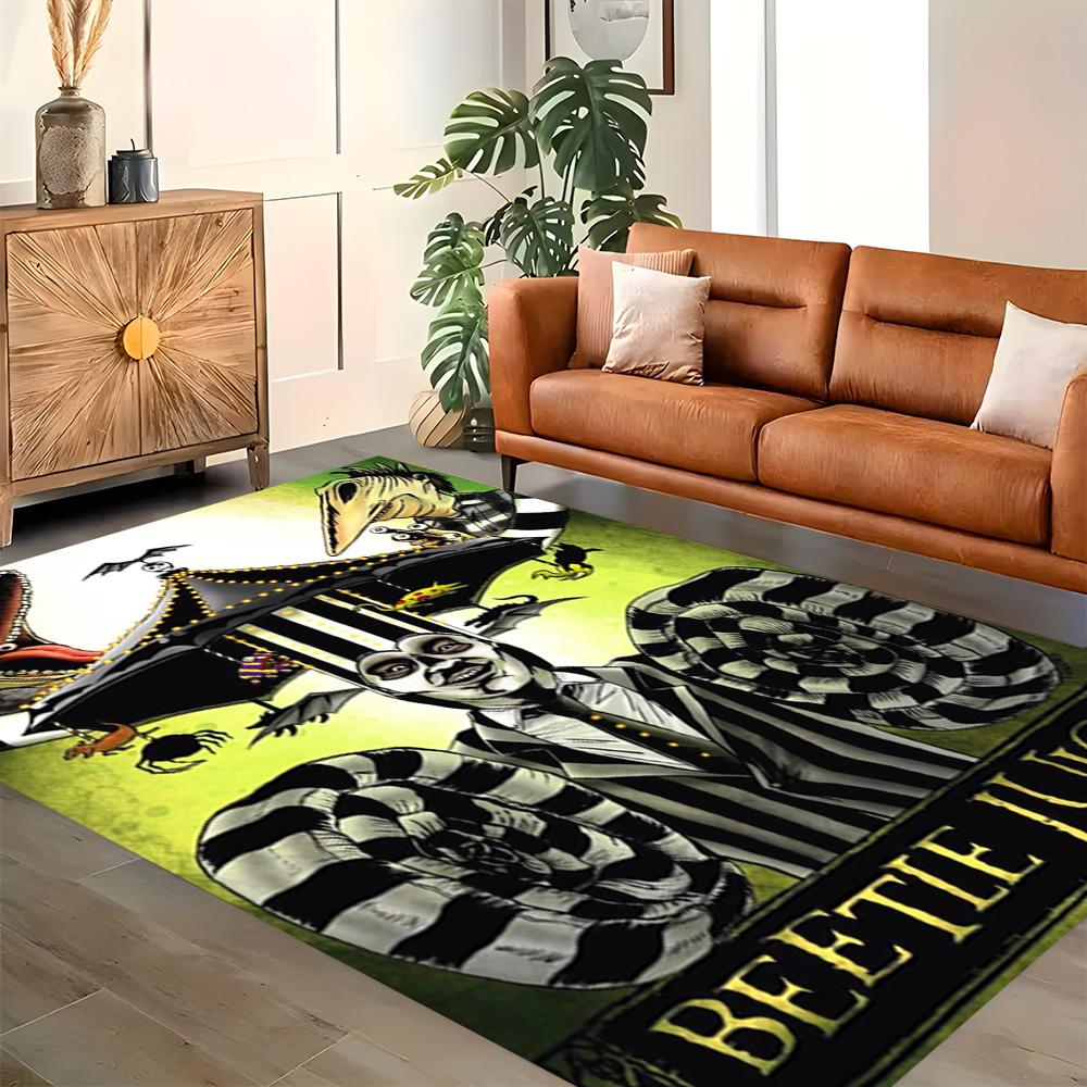 Beetlejuice: Ghostly Fun for Living Room rug, Bedroom, Study Room, Hallway Decoration, Perfect for Home Decoration or Holiday Gifts