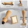 For Wax Seal Stamp Frame, 3D Embossed Flower Relief Carving Brass Head And Wood Handle For Wax Seal Kit