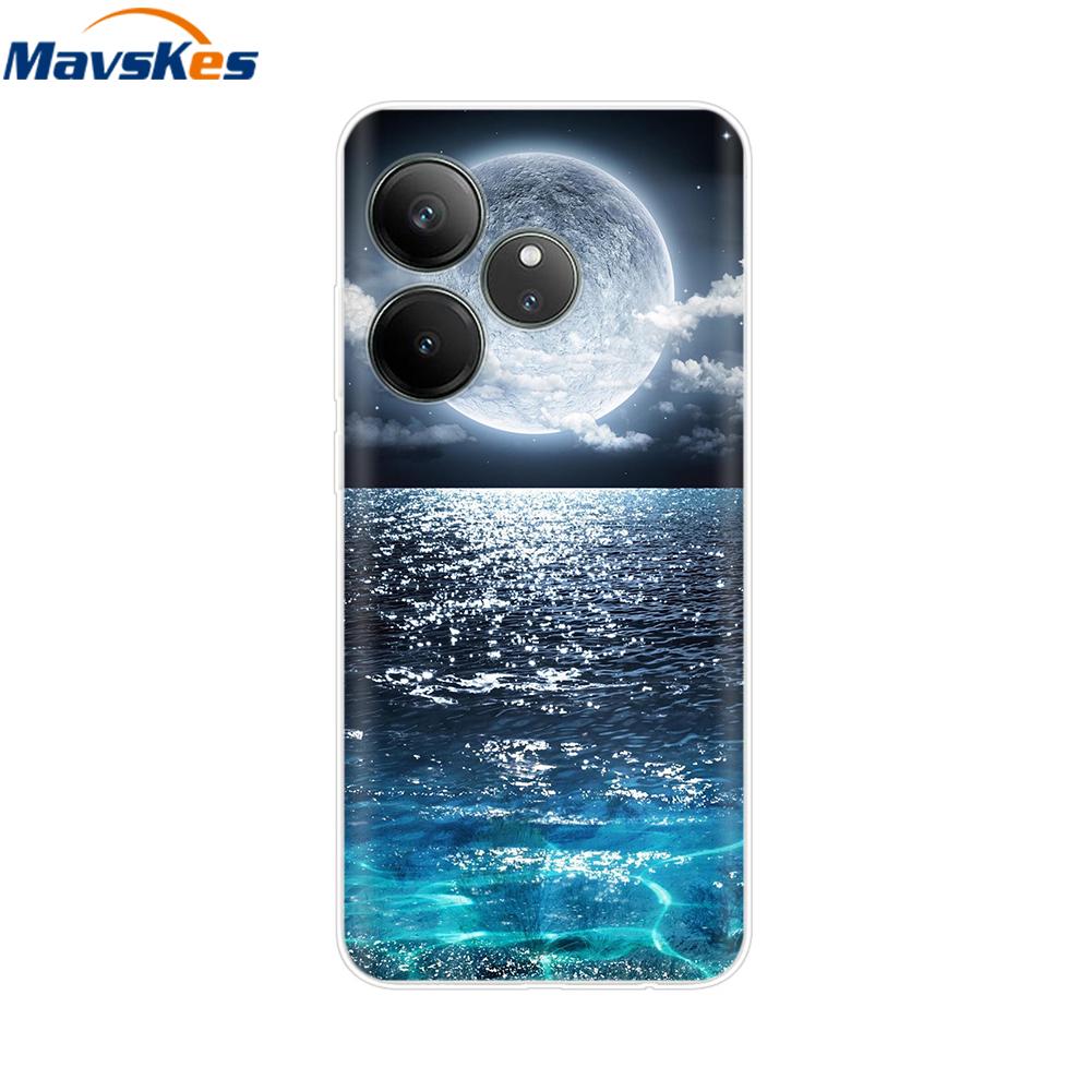 For Realme GT 6T Case Soft TPU Clear Painted Back Cover For Realme GT 6 Case GT6 6T Transparent Bumper RealmeGT6 Cute Protector