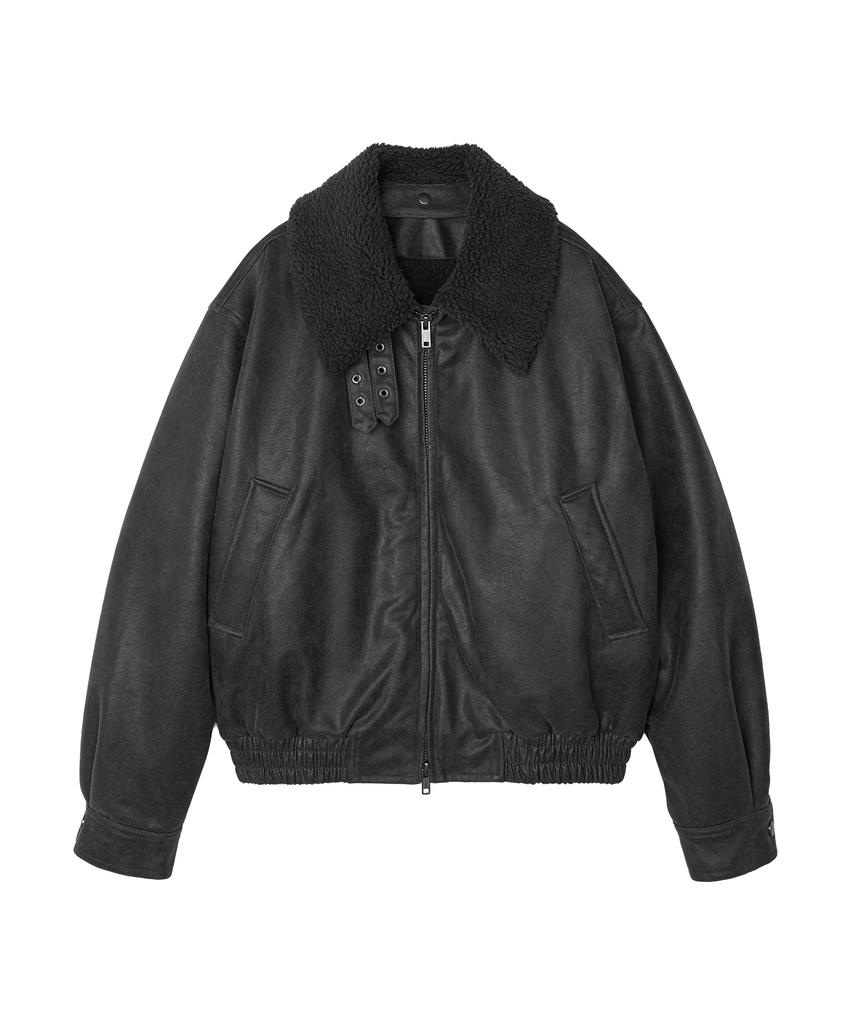 Noise Vintage Washed Shearling Mustang - Black