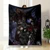 Masked Warrior with Dark Cloak Patterned Flannel Blanket Perfect for the Bedroom Living Room, Sofa, or a Little Nap