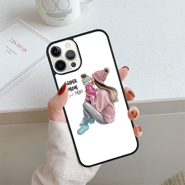 SUPER MOM MUM MOTHER MAMA CUTE BABY Phone Case For iPhone 17 Air 13 12 Cover For Apple 14 15 16 Pro Max Plus