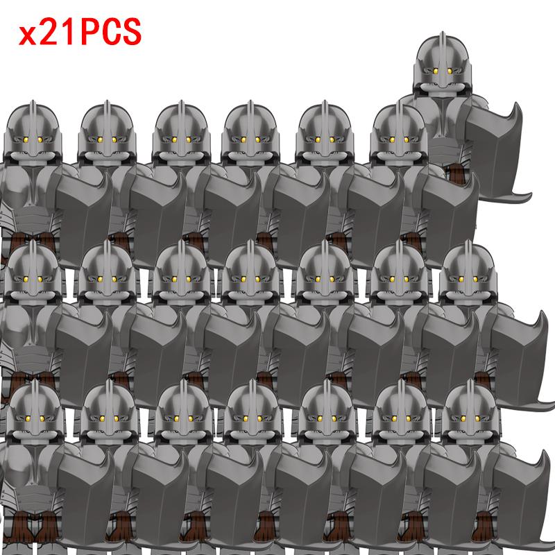 New 8pcs/lot MOC Uruk-hai Orc Army Group Orcus Figures Model Building Blocks LOTR Bricks Medieval Toys for Children gifts