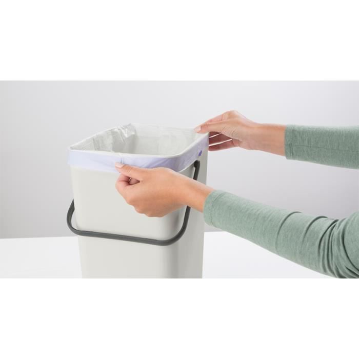 BRABANTIA Poubelle Waste Bin Sort & Go 16 L - Light Grey