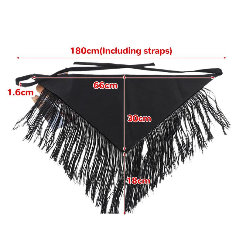 Women Retro Tassel Waistband Wide Belt with Fringe Hip Scarf for Dance Costume Shirt Skirts Dress Fashion Waist Decor