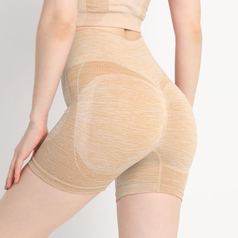 Seamless Peach Hip Fitness Yoga Pants Women's High-waist Hip-lifting Abdomen Tight-fitting Sports Quick-drying Bottoming Three-point Shorts