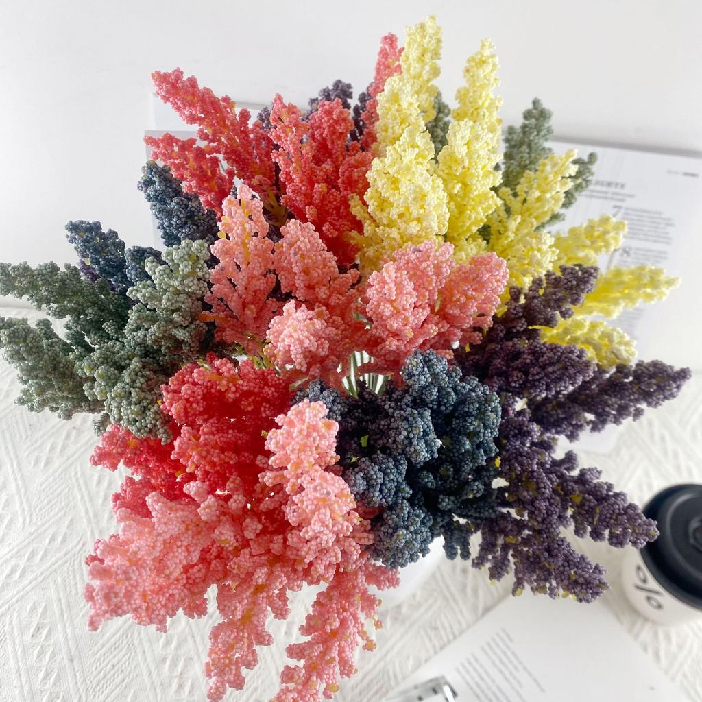 10pcs Direct Sales Plant Simulation Foam Tasong Wheat Ears Flower Home Flower Arrangement Living Room Dining Table Camping Decoration