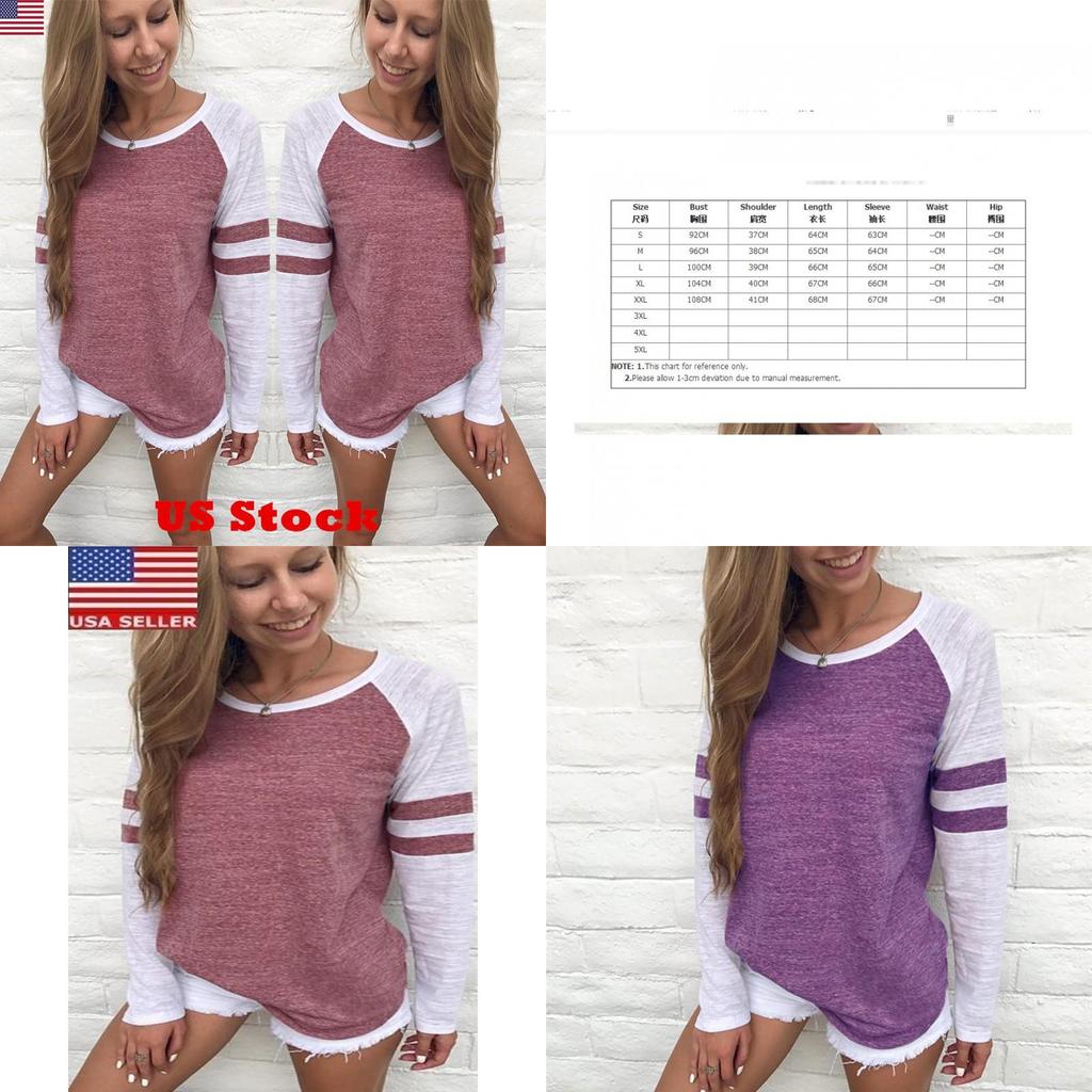 Usa Women Ladies Long Sleeve Casual Tops Shirt Fashion Crew Neck Blouse With Stylish New Design