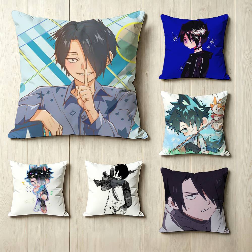 Anime RRay TThe PPromised Neverland Pillow Case Square DoubleSided Sofa Cushion Cover Bedroom Bedside Pillow