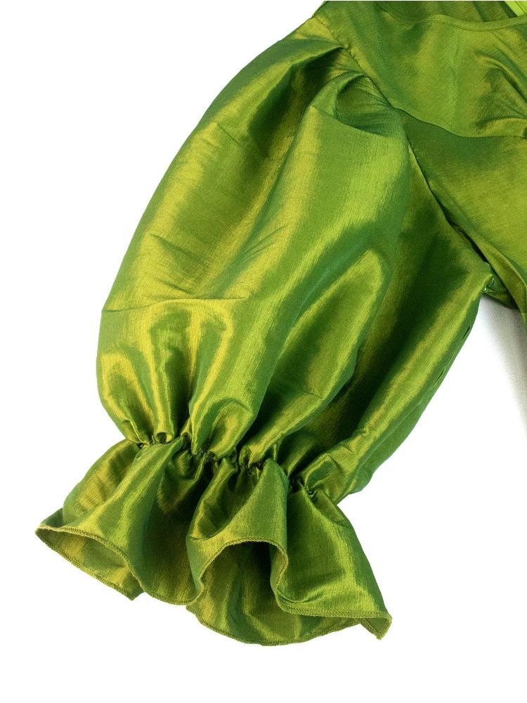 Elegant Women Party Blouse Shirt O Neck Short Puff Sleeve Irregular Peplum Belly Cover Bodycon Fashion Tops Female Birthday New