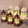 Retro Lantern-Style LED Snowfall Christmas Music Box Crystal Ball Ornament Night Light
