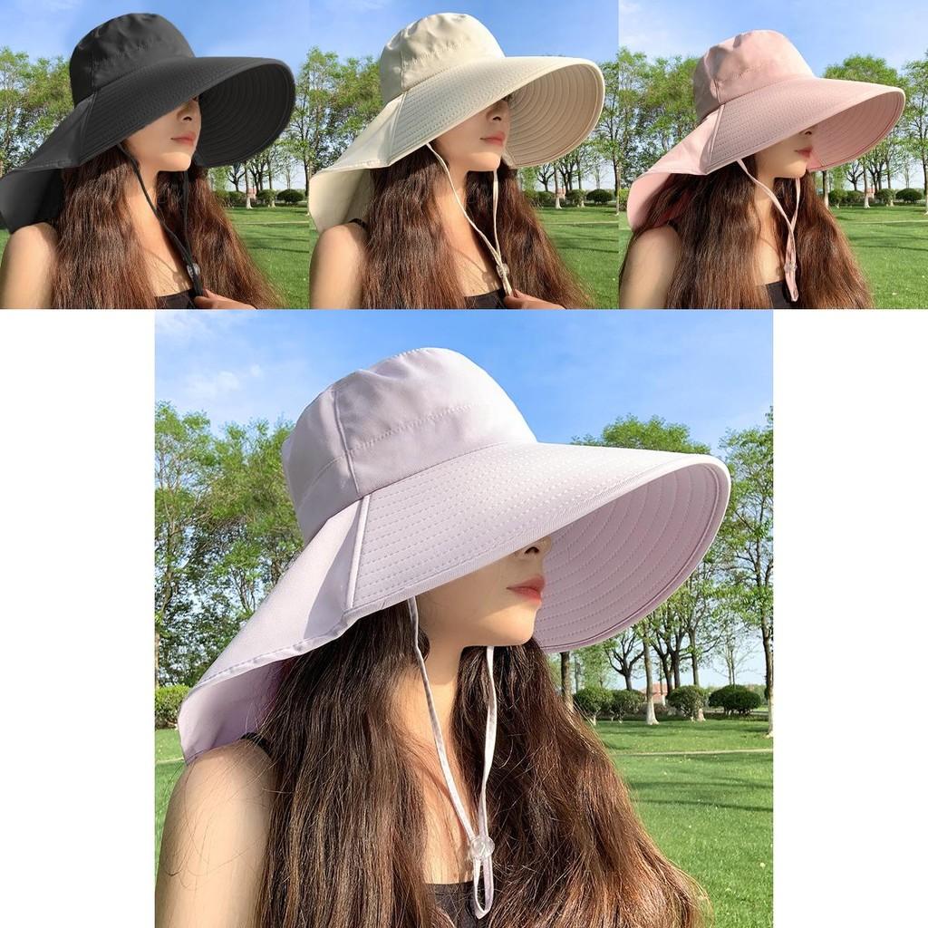 Wide Brim Sun Hat For Women Summer Uv Protection Neck Covering Stylish Design