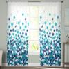 Bauernhaus Aquarell Punkte Farbverlauf Teal Transparent Vorhang Für Schlafzimmer Tüll Voile Vorhang Für Küche Wohnzimmer Fenster Behandlung