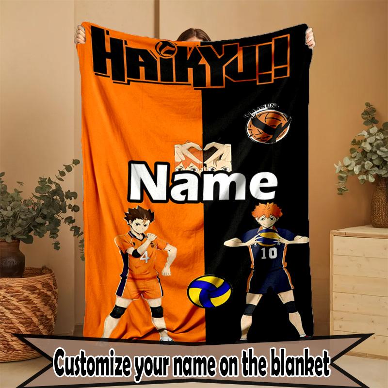 Custom Name Personalized Haikyu Print Blanket, Home Decor, Bedroom, Sofa, Camping, Couch, Gifts for Birthday ChristmasEnthusiasts