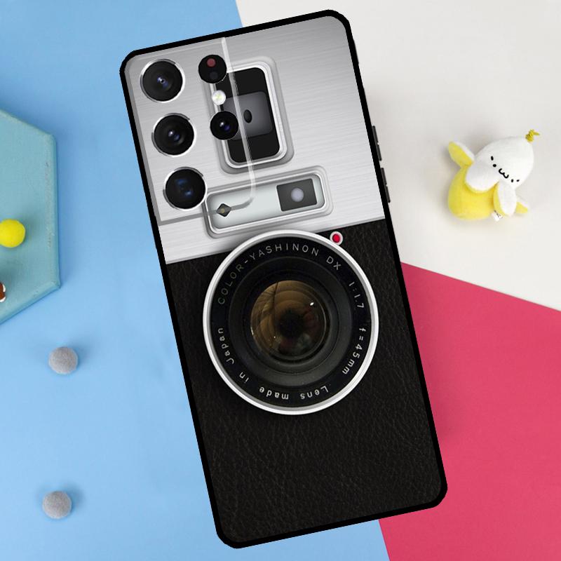 Classic Camera Lens Back Case For Samsung Galaxy S25 S24 S22 S23 S26 Ultra Plus S20 S21 FE S10 S25 FE Soft Cover