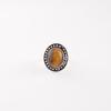 Ovaler Gelber Tigerauge Edelstein 925 Sterlingsilber Schmuck Heilstein Ring RR-62-32