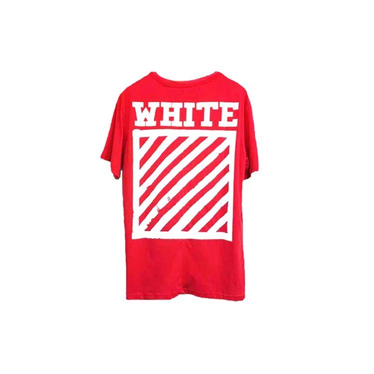 Off-White C/o Virgil Abloh Basic Striped Short Sleeve T-Shirt Men Tops Red OMAA002F161850102001